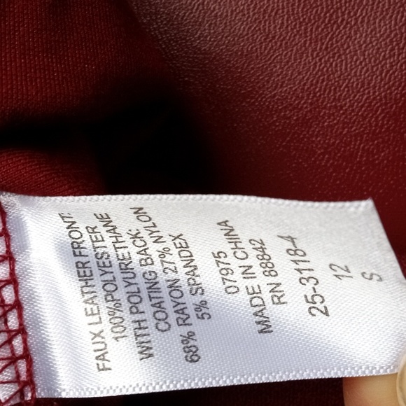 Roaman's rich burgundy faux leather leggings - Picture 5 of 10